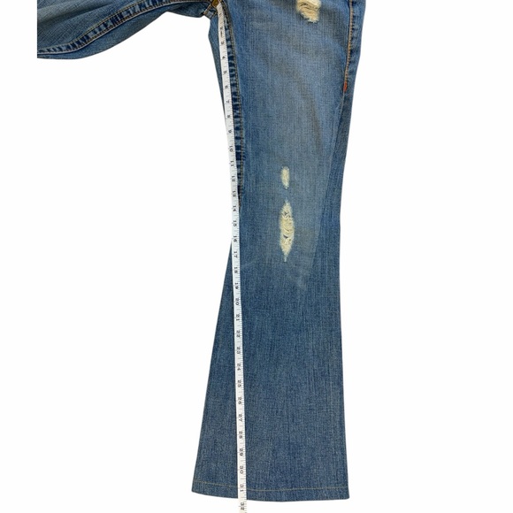 True Religion Joey Big T Y2K Low Rise Flare Jeans Size 28 - Picture 5 of 10